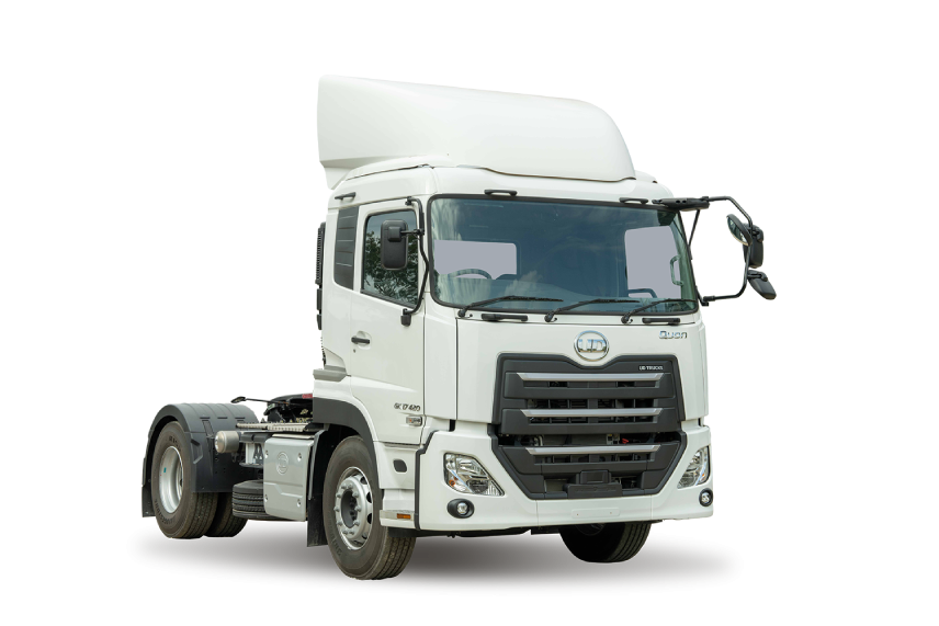 白色貨車頭，單拖頭設計