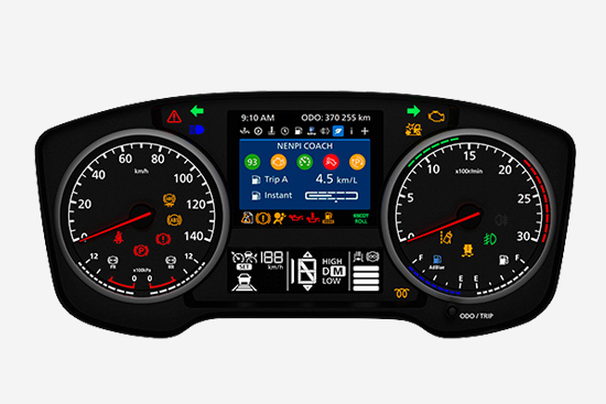 Instrument panel affords excellent visibility