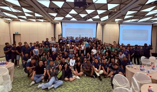 Group photo of UD Trucks Singapore team after our teambuilding workshop