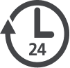 24-uur klok met pyl wat beweging aandui