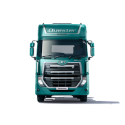 รถบรรทุกหัวสีเขียวมุมมองด้านหน้า